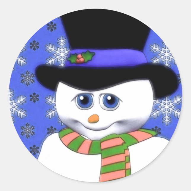 Stickers Shy Snowman Holiday (Devant)