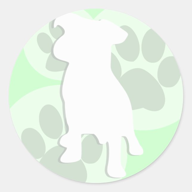 Stickers Silhouette Chien Vert (Devant)