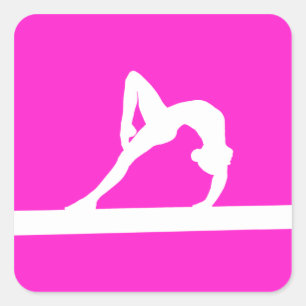 Stickers Silhouette de gymnaste rose