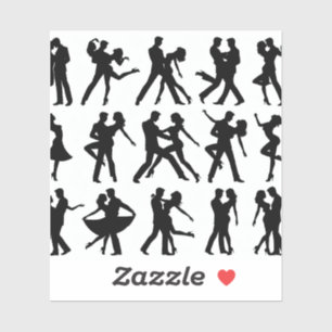 stickers Silhouette du couple dansant ou en ro