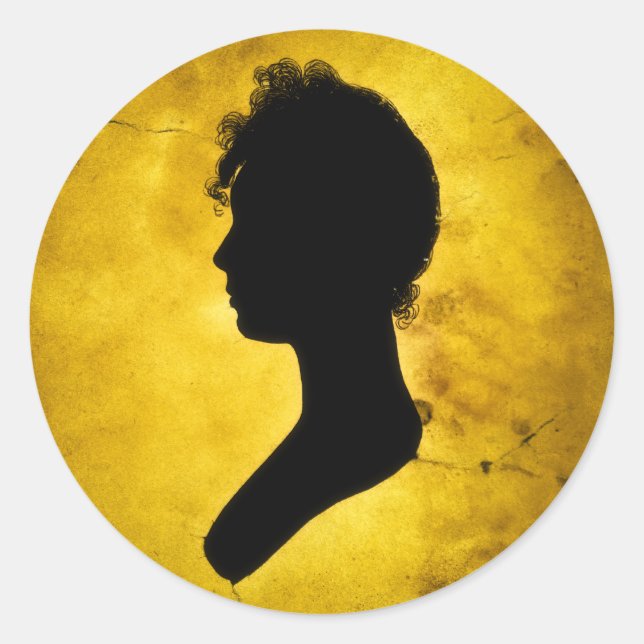 stickers "Silhouette féminine sur or" (Devant)
