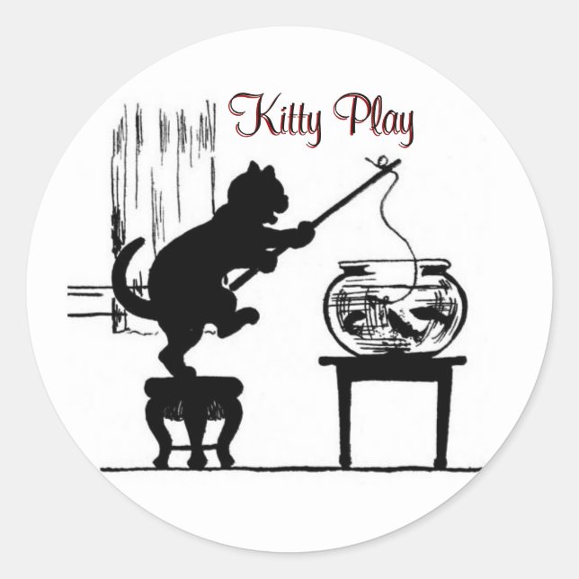 Stickers Silhouette Kitty Play Cat (Devant)