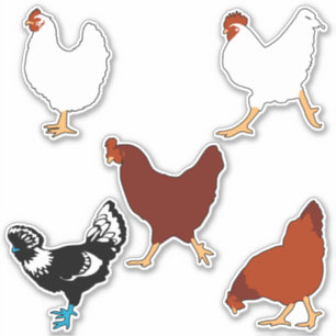 Stickers Silhouettes simples de poulet