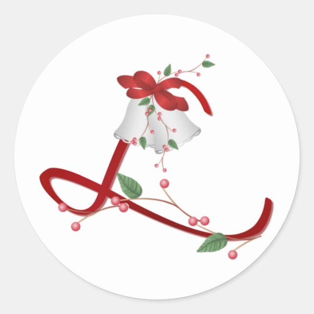 Stickers Silver Bells Initial L Round (Devant)