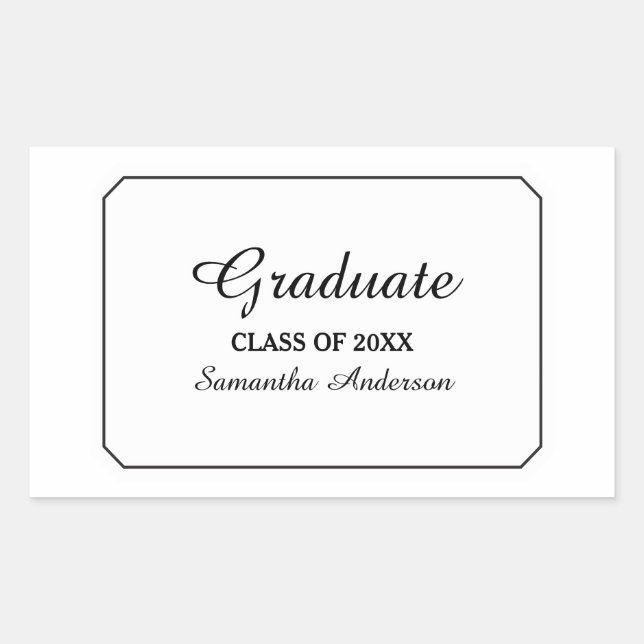 Stickers Simplement Elegant White Graduation (Devant)