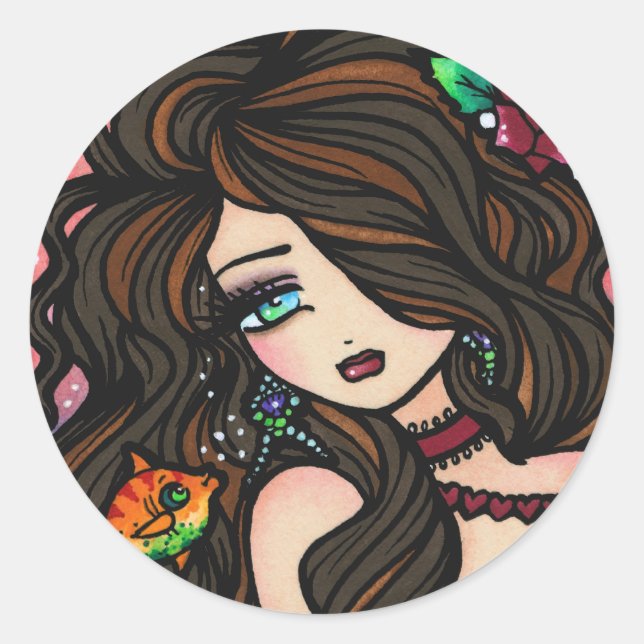 Stickers Sirène "Kissy Fish" (Devant)