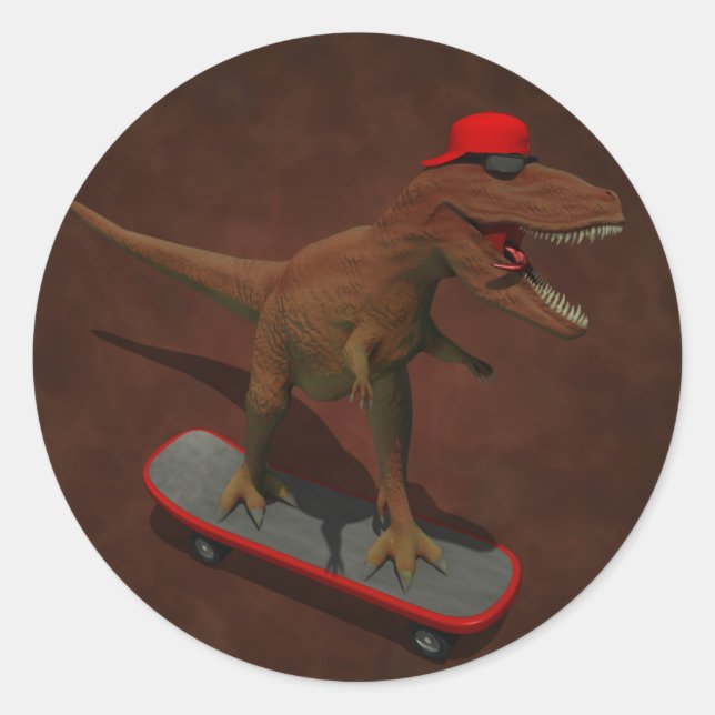 Stickers Skateboard T Rex (Devant)