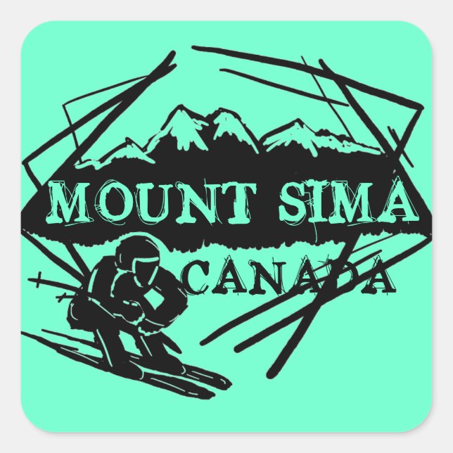 stickers ski turquoise Mount Sima Canada (Devant)
