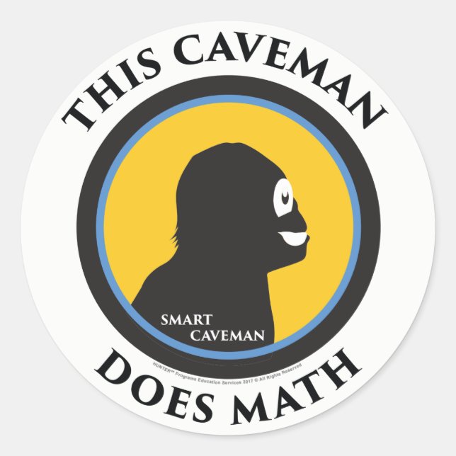 Stickers Smart Caveman : Ce Caveman fait des maths (Devant)