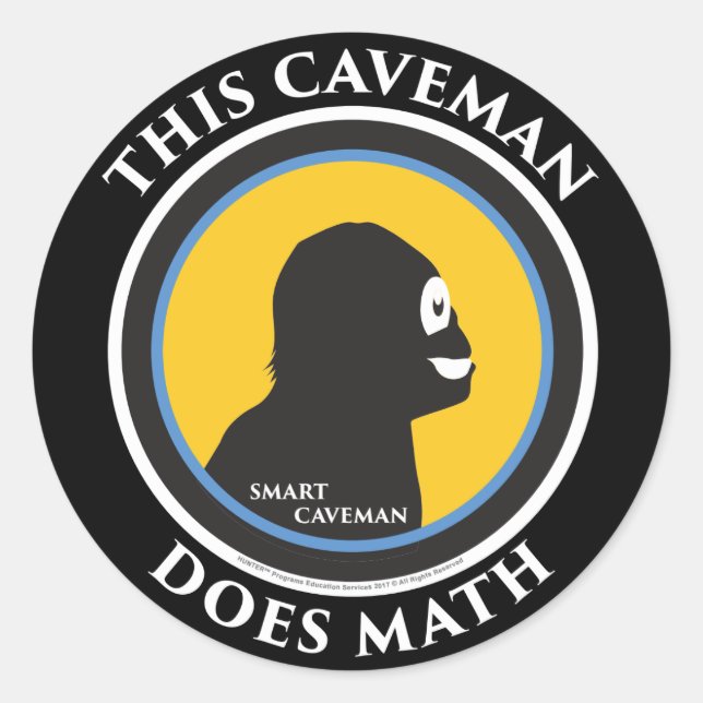 Stickers Smart Caveman : Ce Caveman fait des maths (Devant)