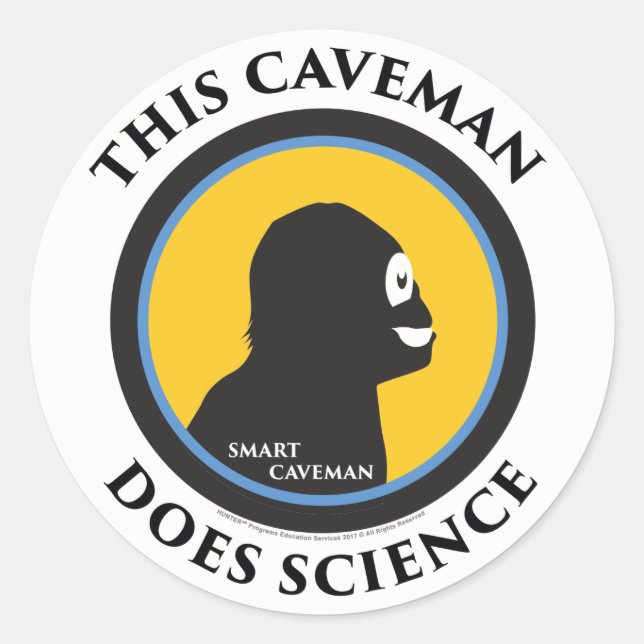 Stickers Smart Caveman : Ce Caveman fait la scienc (Devant)