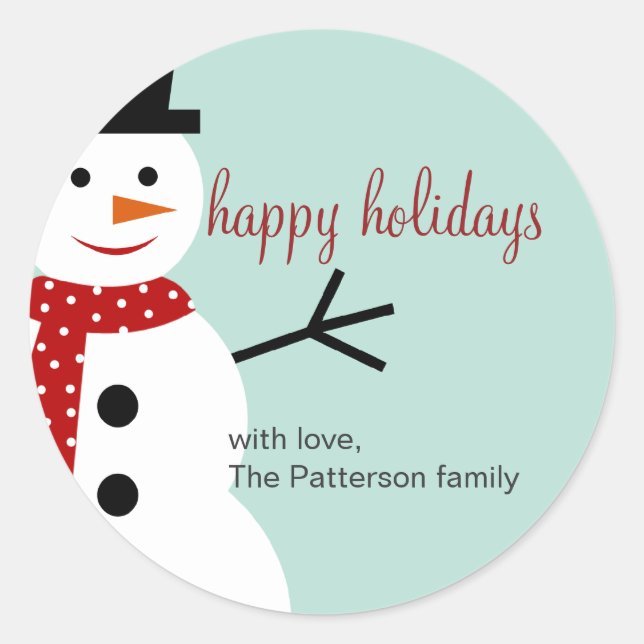 Stickers Smiling Snowman Holiday Favoriser (Devant)