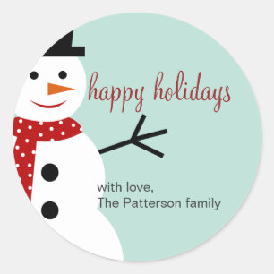Stickers Smiling Snowman Holiday Favoriser