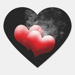 Stickers Smokey Red Hearts