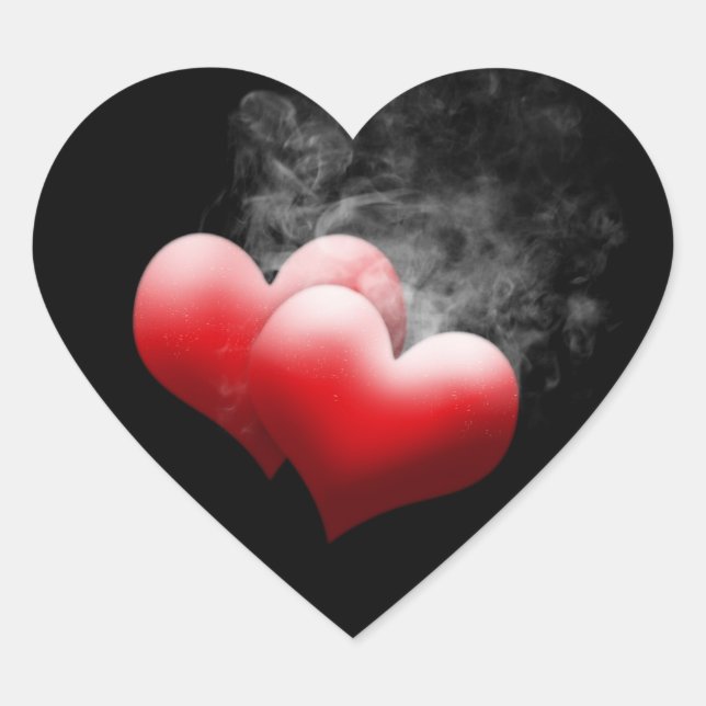 Stickers Smokey Red Hearts (Devant)