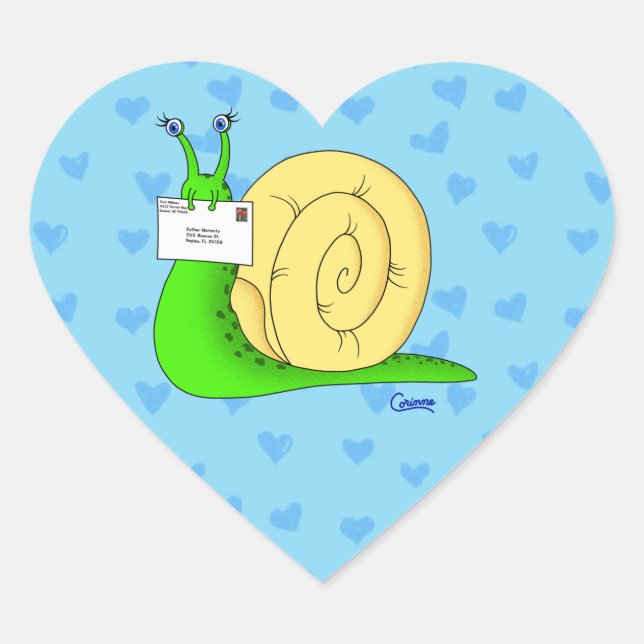 Stickers Snail Mail (Bleu) - Enveloppe (Devant)