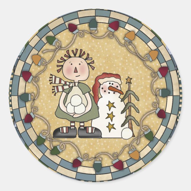 Stickers Snowman et Raggedy Doll - Customisé (Devant)