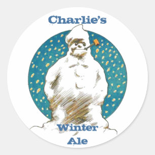 STICKERS SNOWMAN Homebrew Étiquetage Sticker weiss