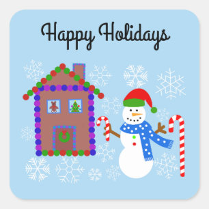 Stickers Snowman & House #1