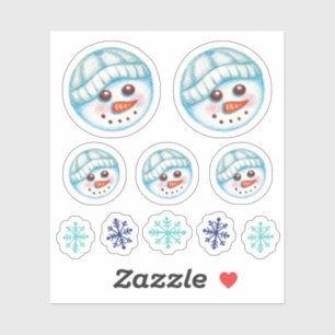 Stickers Snowman Snowflake