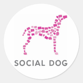 Stickers Social Chien Media 1,5 pouces