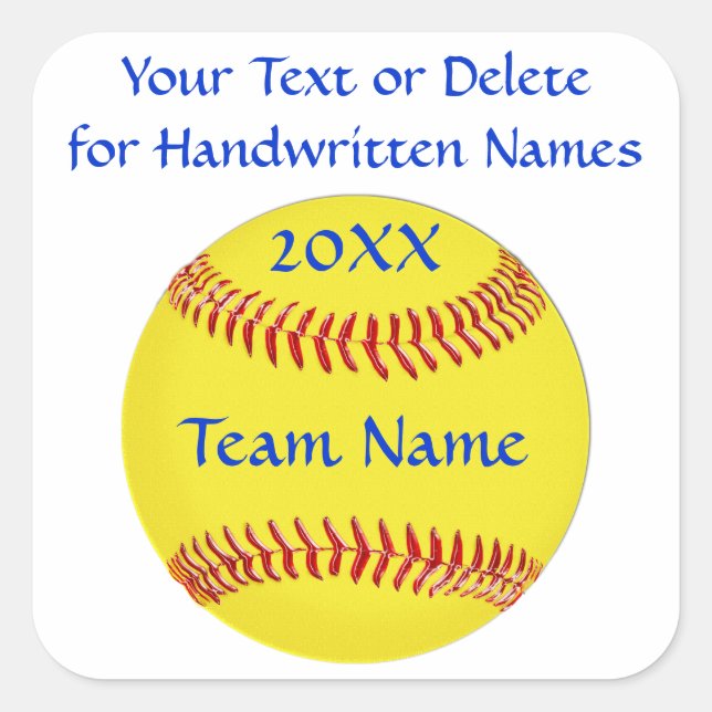 Stickers Softball 3 Text Boxes ou Supprimer (Devant)