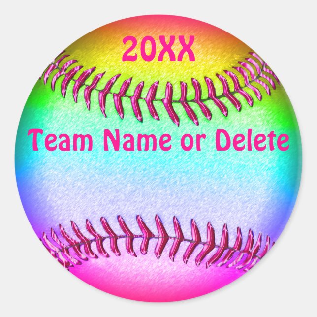 Stickers Softball Personnalisables (Devant)