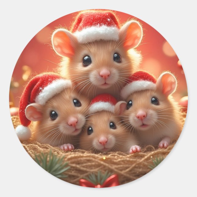 Stickers souris de Noël (Devant)