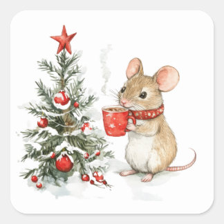 Stickers souris Noël