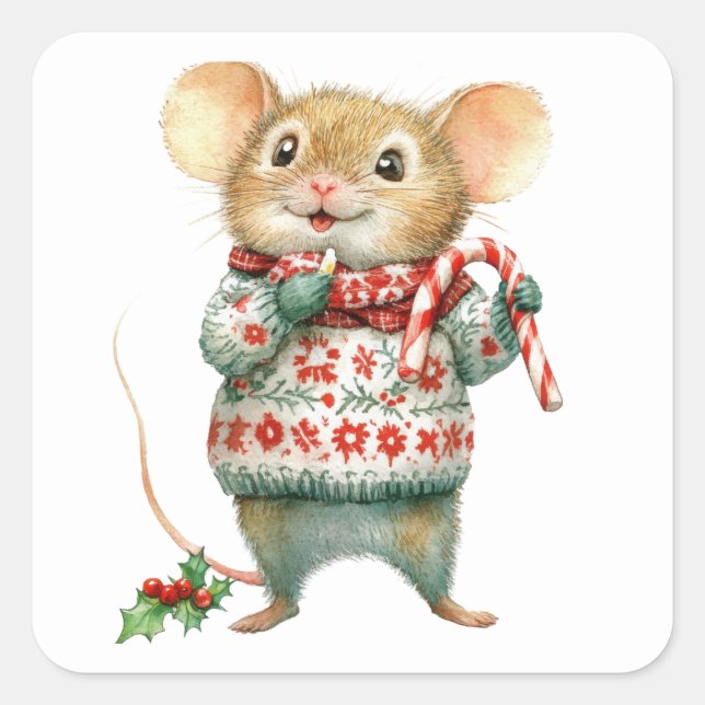 Stickers souris Noël (Devant)