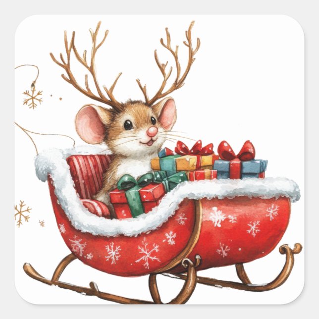 Stickers souris Noël (Devant)