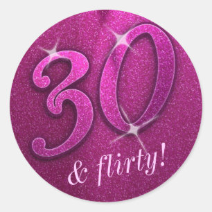 Stickers Sparkly 30 et Flirty Birthday Party