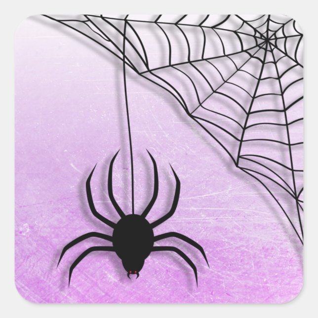 Stickers Spider Web Halloween noir et violet (Devant)