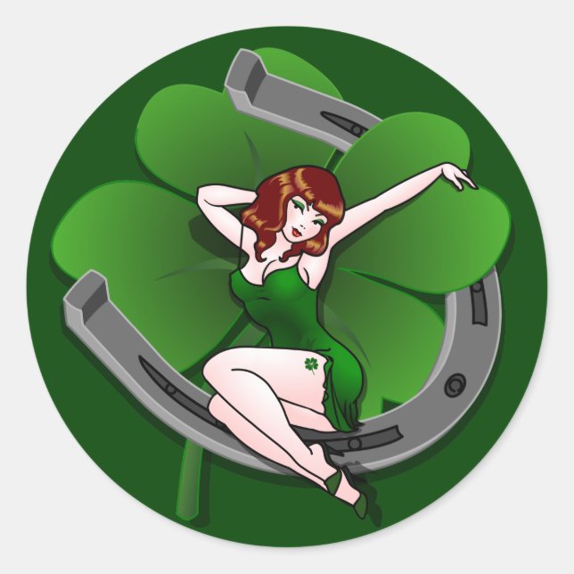 Stickers St. Partick's Lucky Charm Pin-up Sticker (Devant)