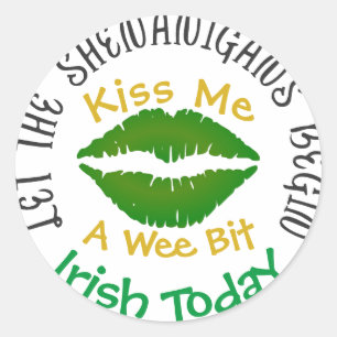Stickers St patrick Kiss Me Shenanigans