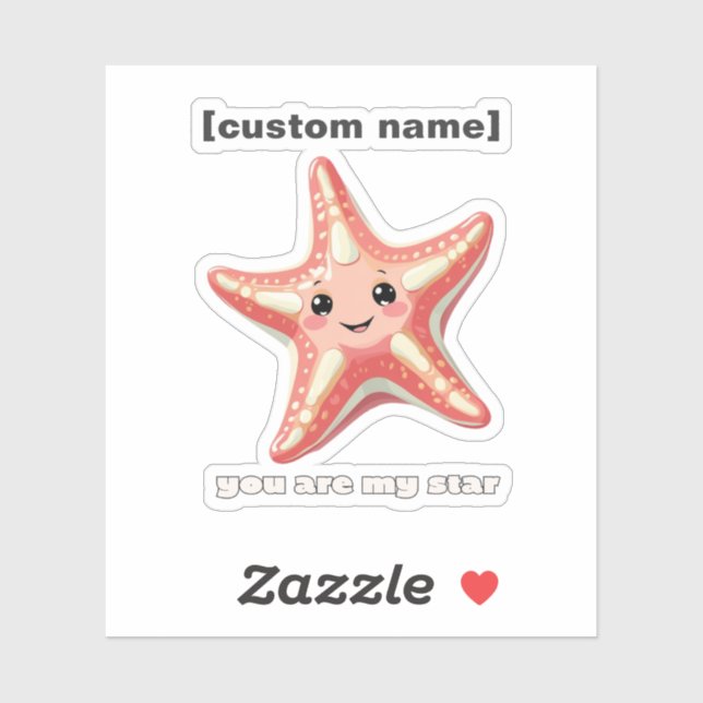 Stickers Star Texte ou Nom Personnalisé (Feuille)