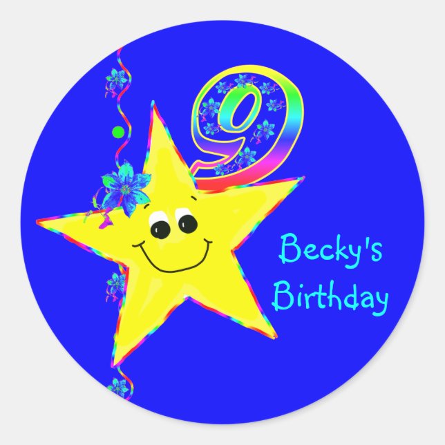 Stickers Stars 9e Anniversaire (Devant)