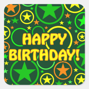 stickers STARS & CERCLES - "Joyeux anniversaire !"