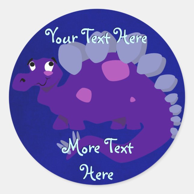 Stickers Stegosaurus violet (Devant)