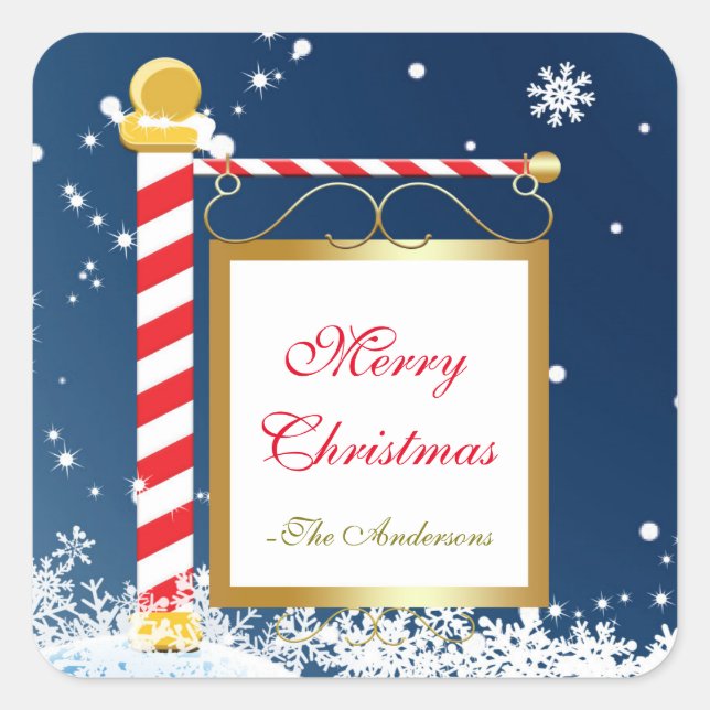 Stickers Stickers Pôle Nord de Noël neigeux (Devant)