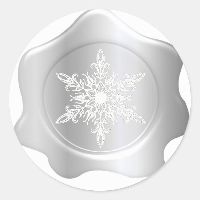 Stickers Stickers Sceau de cire d'argent Snowflake (Devant)