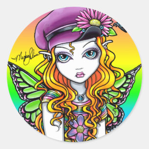 Stickers "Sunny" Cute arc-en-ciel papillon fée