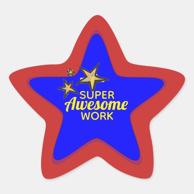 Stickers Super-Duper Étonnant Travail Étudiant (Devant)