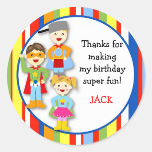 Stickers Super Hero Round Faver Superhero Stickers