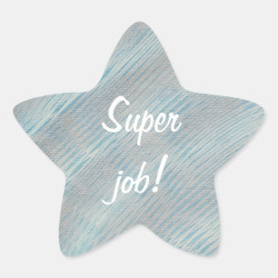 Stickers Super Job Blue et Silver White Star