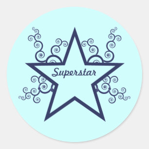 Stickers Superstar Swirls, bleu foncé