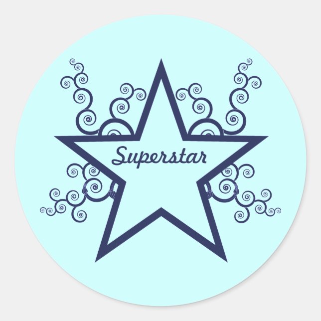 Stickers Superstar Swirls, bleu foncé (Devant)