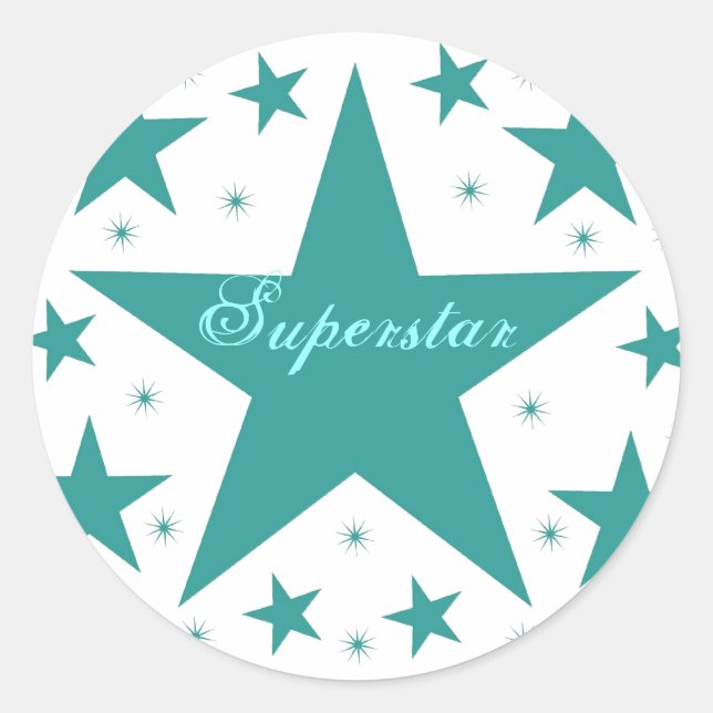 Stickers Superstar, Turquoise (Devant)