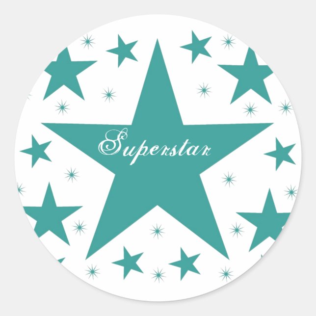Stickers Superstar, Turquoise (Devant)
