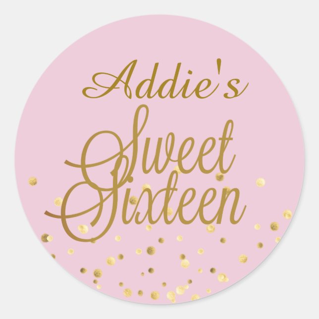 Stickers Sweet 16 Gold Dot (Devant)